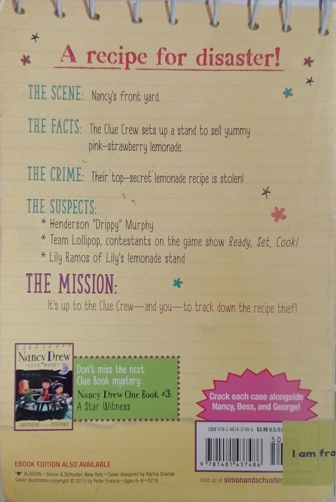 Nancy Drew Clue Book #2 Last Lemonade Standing