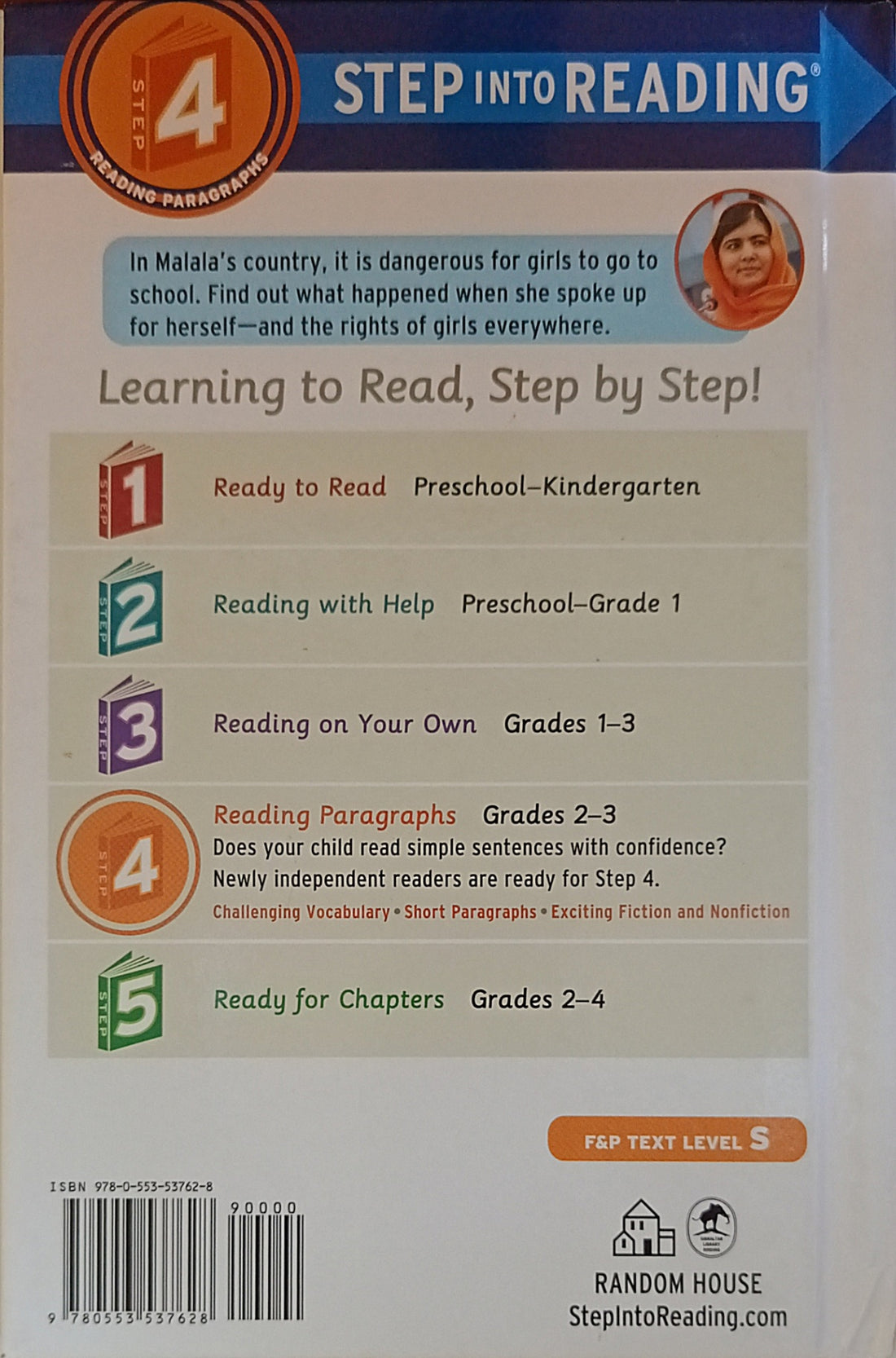 Step Into Reading Level 4: Malala: A Hero for All