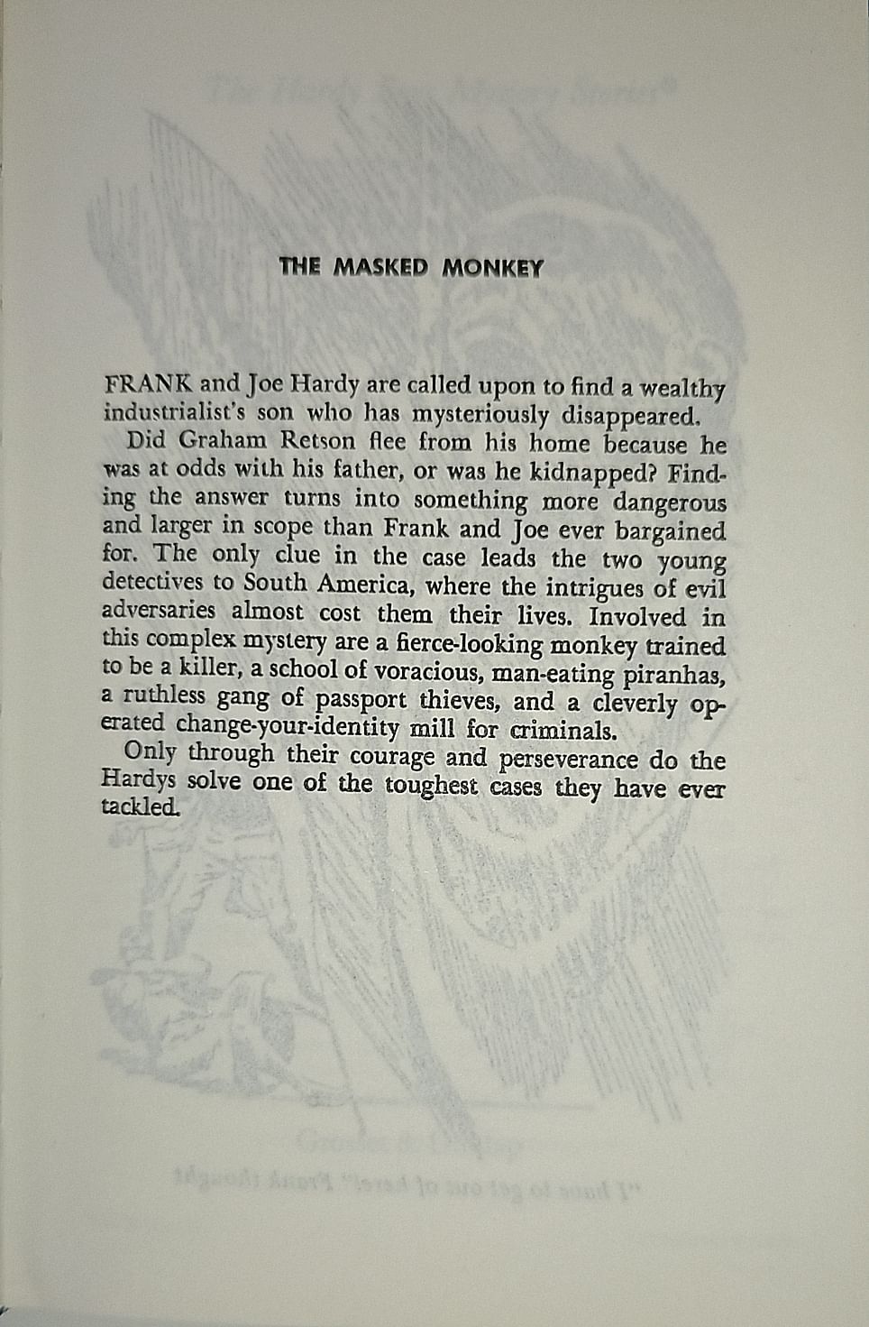 The Hardy Boys #51 The Masked Monkey