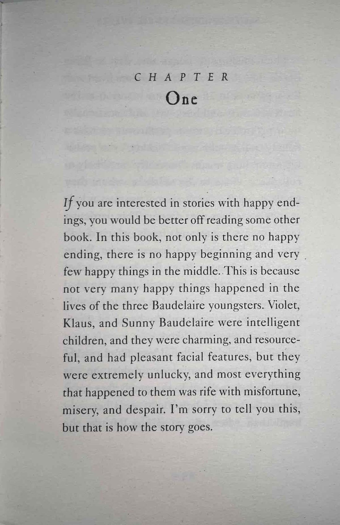 A Series of Unfortunate Events #1 The Bad Beginning