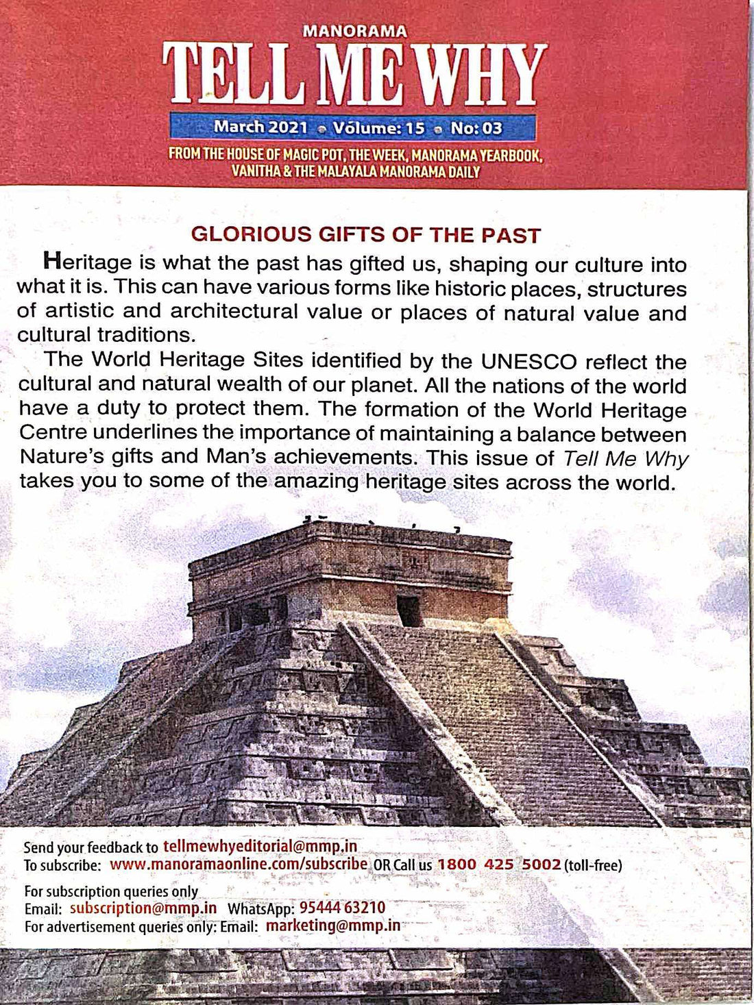 Manorama Tell Me Why: Amazing World Heritage Sites