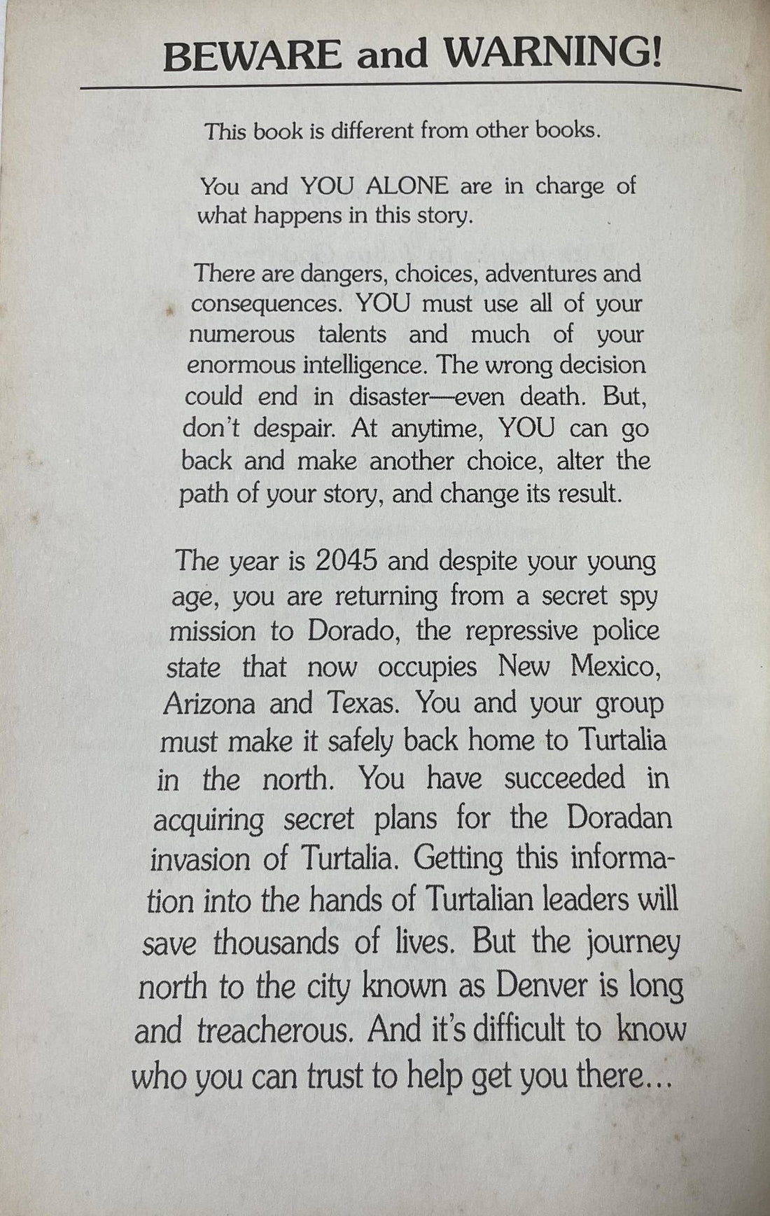Choose Your Own Adventure: Escape