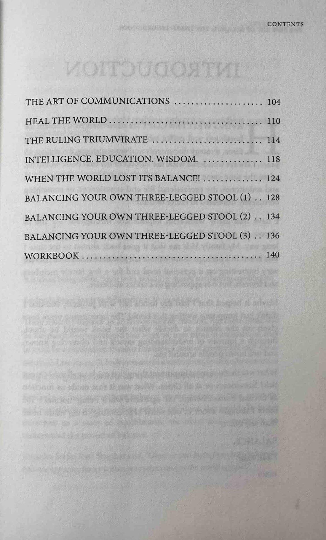 The Final Art of Balance: The Three-Legged Stool
