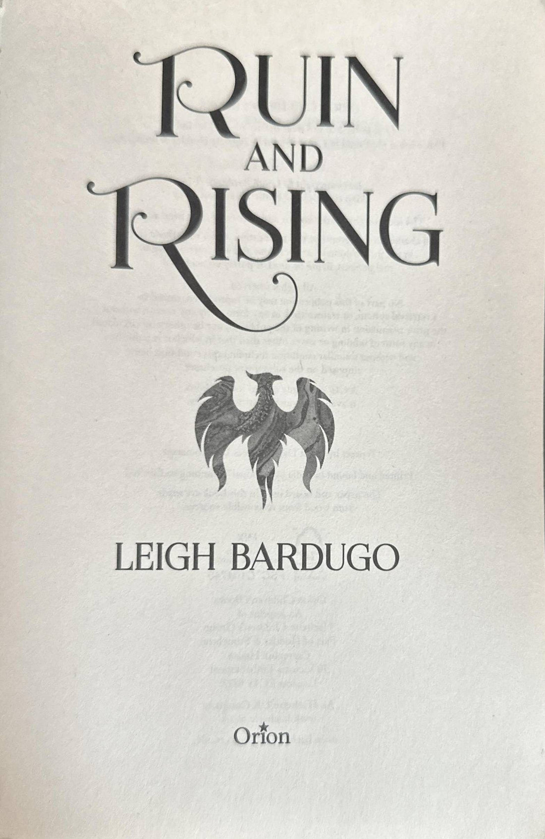 Shadow and Bone #3 Ruin and Rising