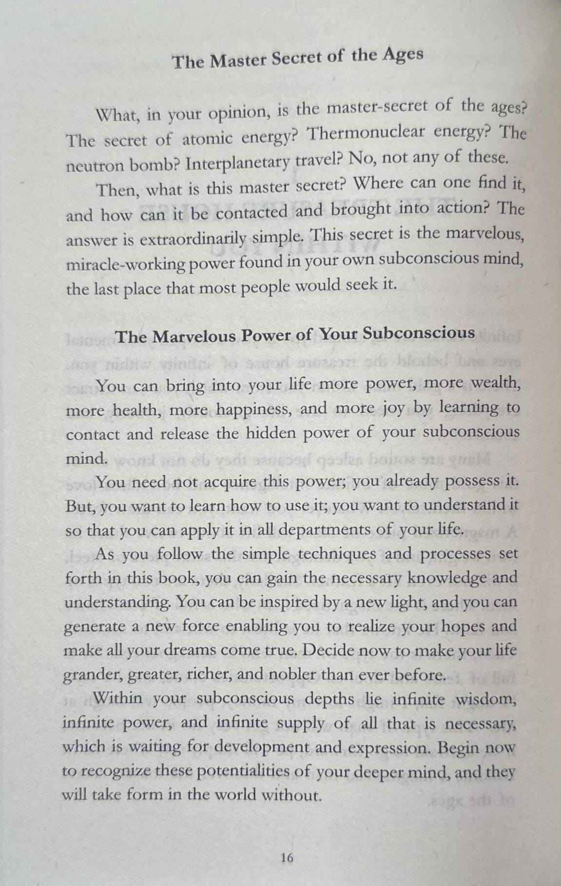 The Power of Your Subconscious Mind
