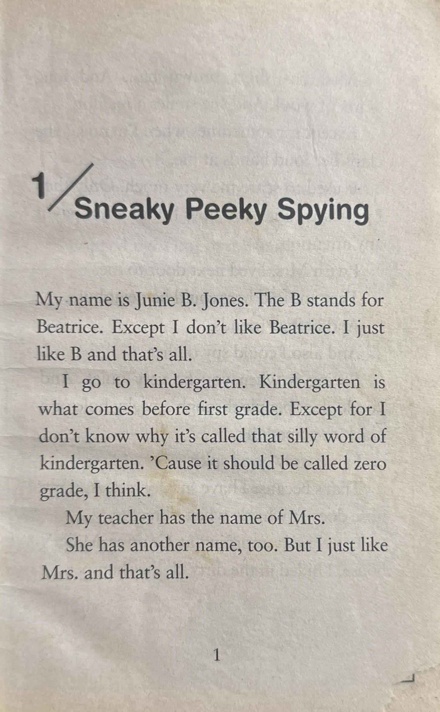 Junie B. Jones #4 Junie B. Jones and Some Sneaky Peeky Spying