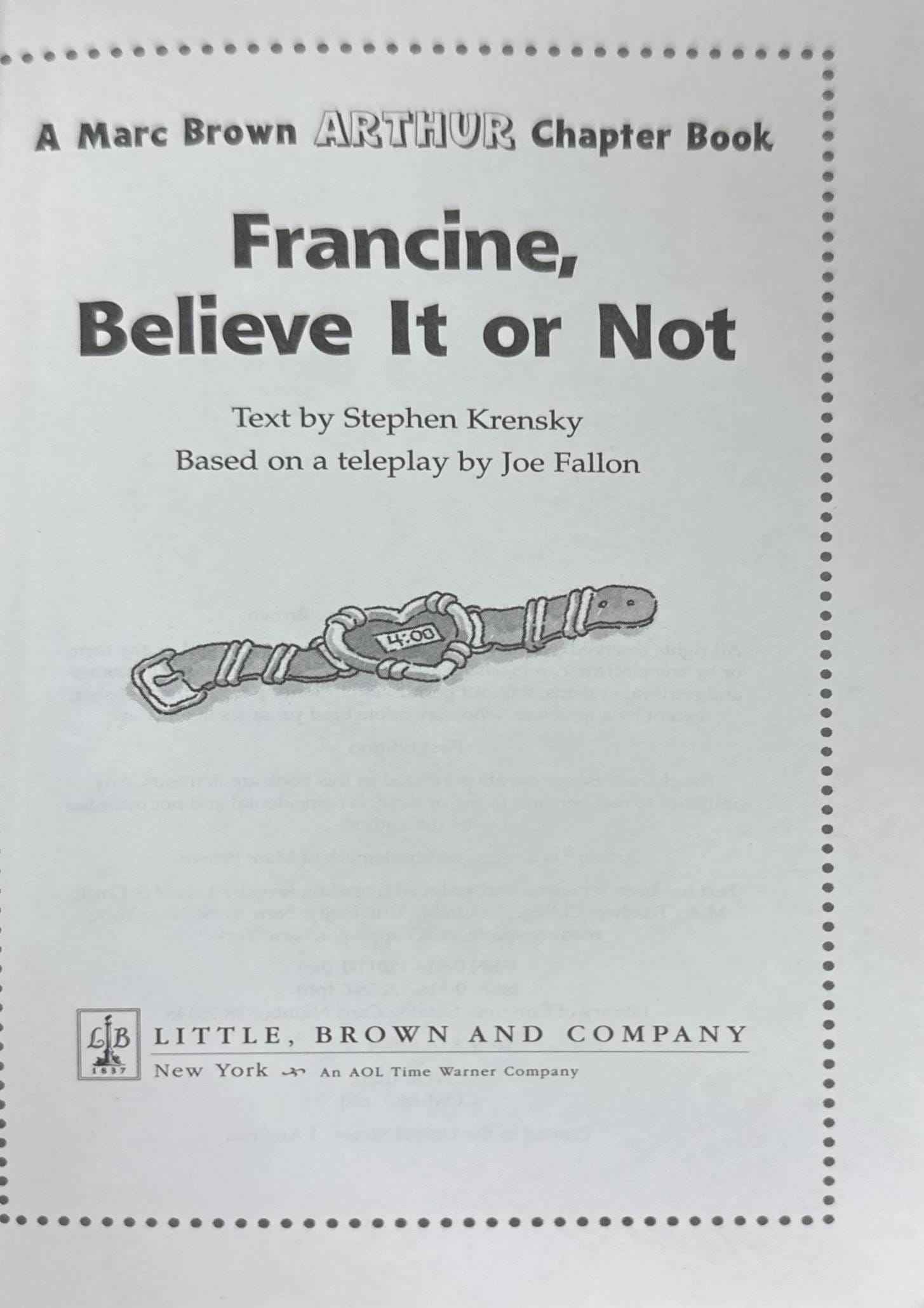 Arthur Chapter Books #14 Francine, Believe It or Not
