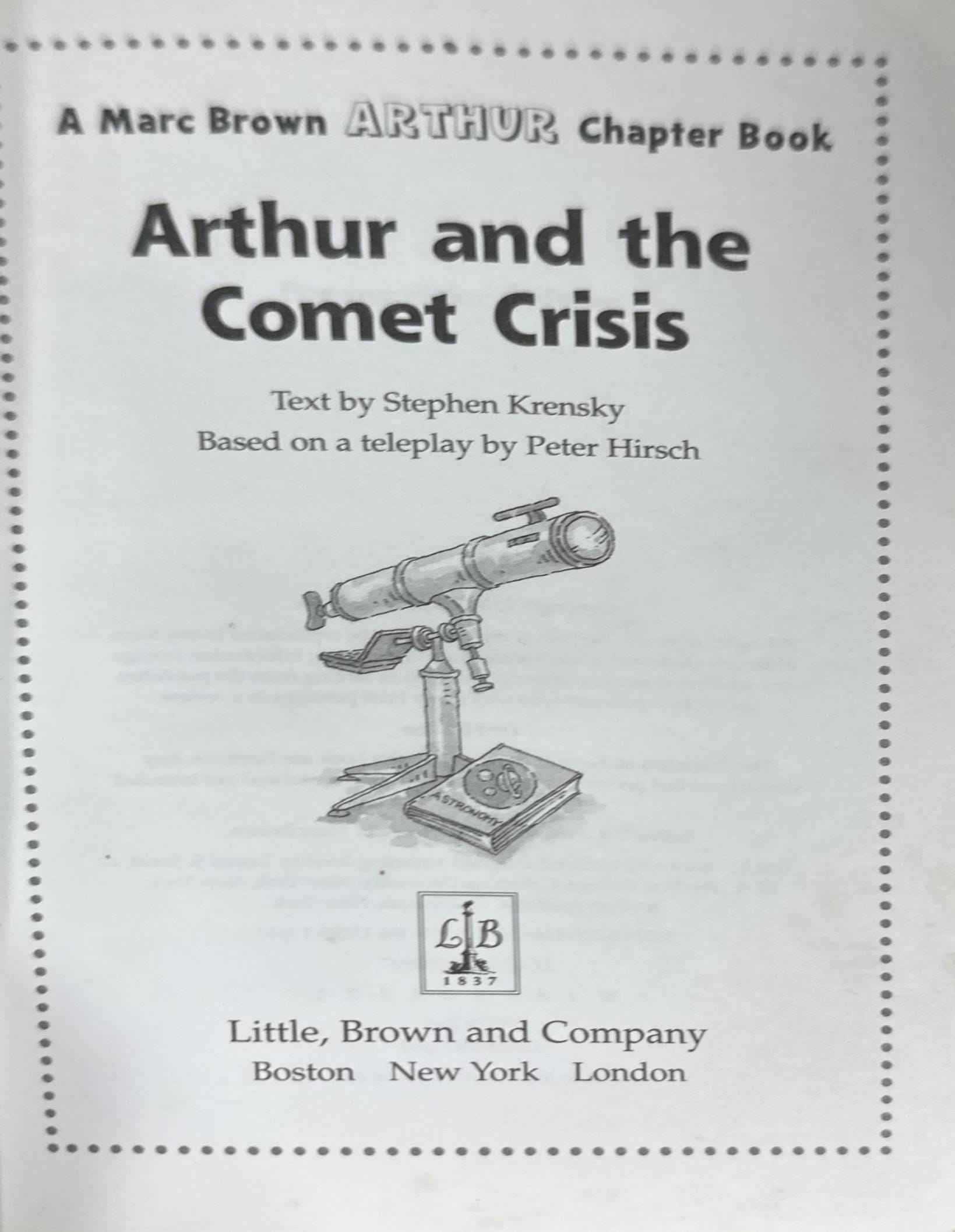 Arthur Chapter Books #27 Arthur and the Comet Crisis