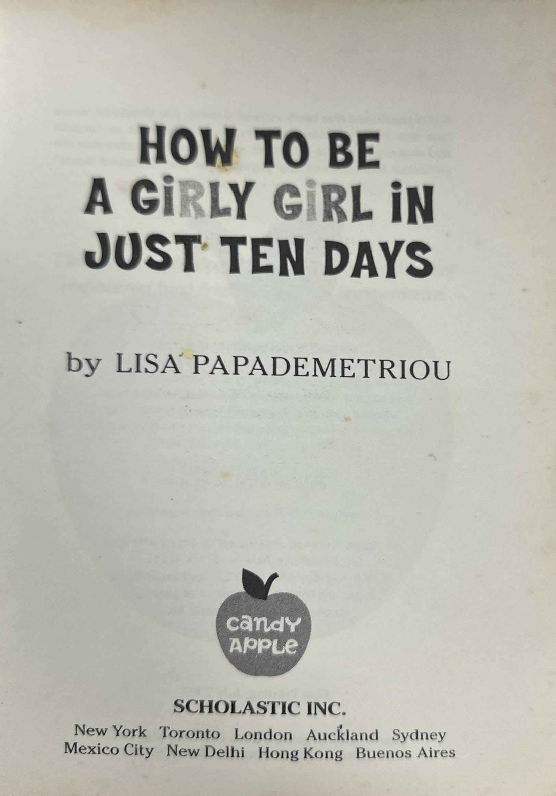 Candy Apple #4 How to Be a Girly Girl in Just Ten Days
