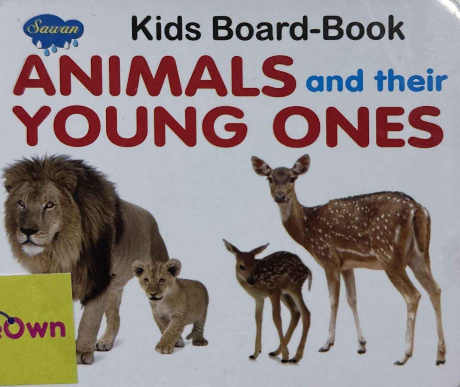 Kids Board-Book: Kids Board-Book Animals and Their Young Ones