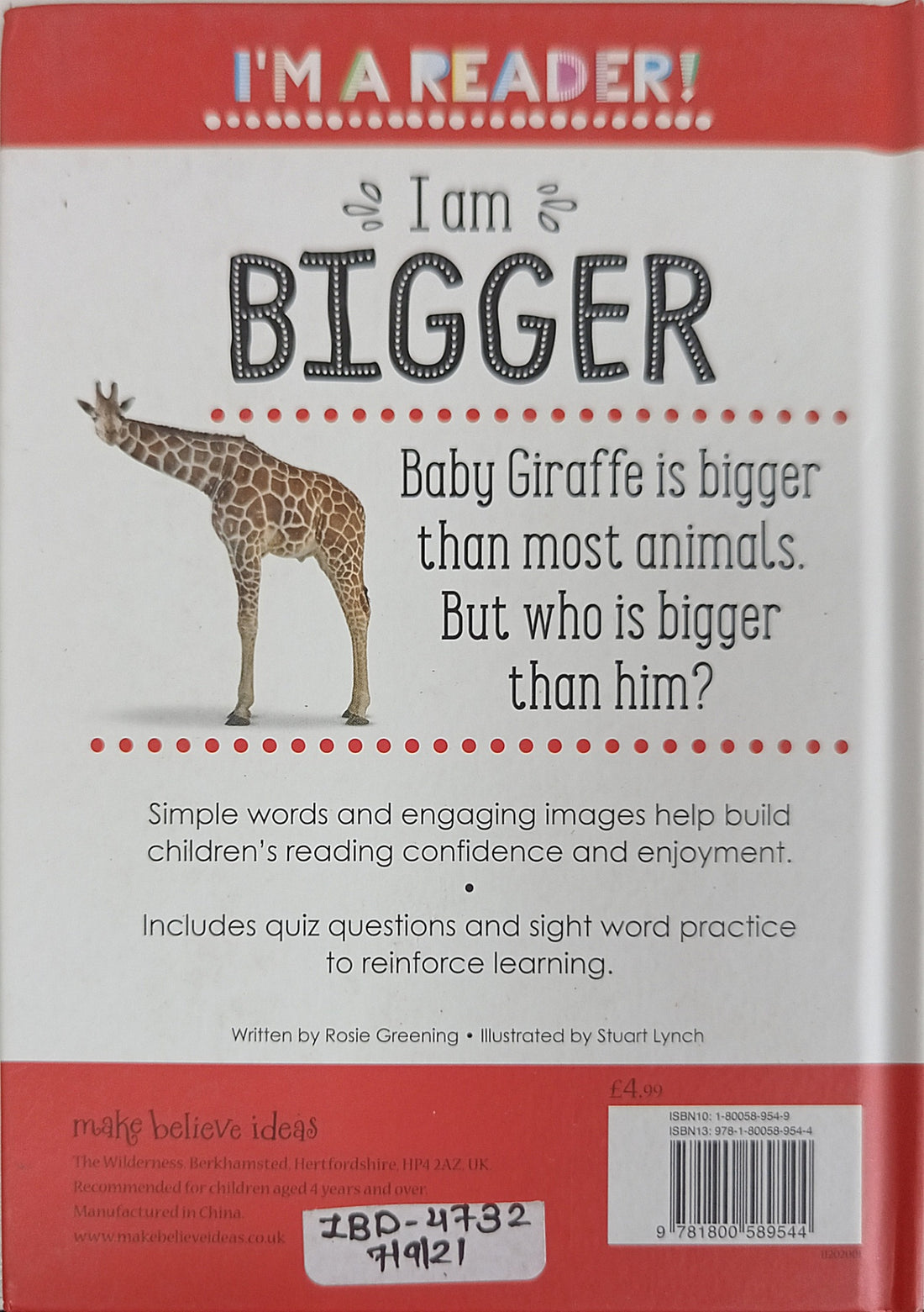 I'm A Reader! Reception: I Am Bigger