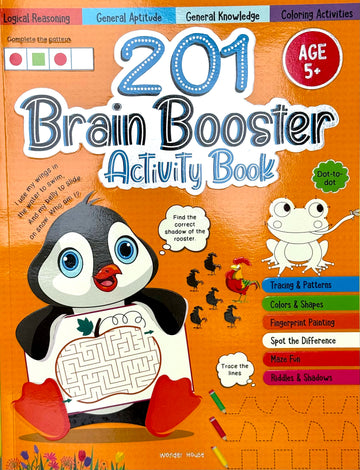 201 Brain Booster Activity Book - Fun Activities and Exercises For Children: Tracing & Pattern, Colors & Shapes, Maze