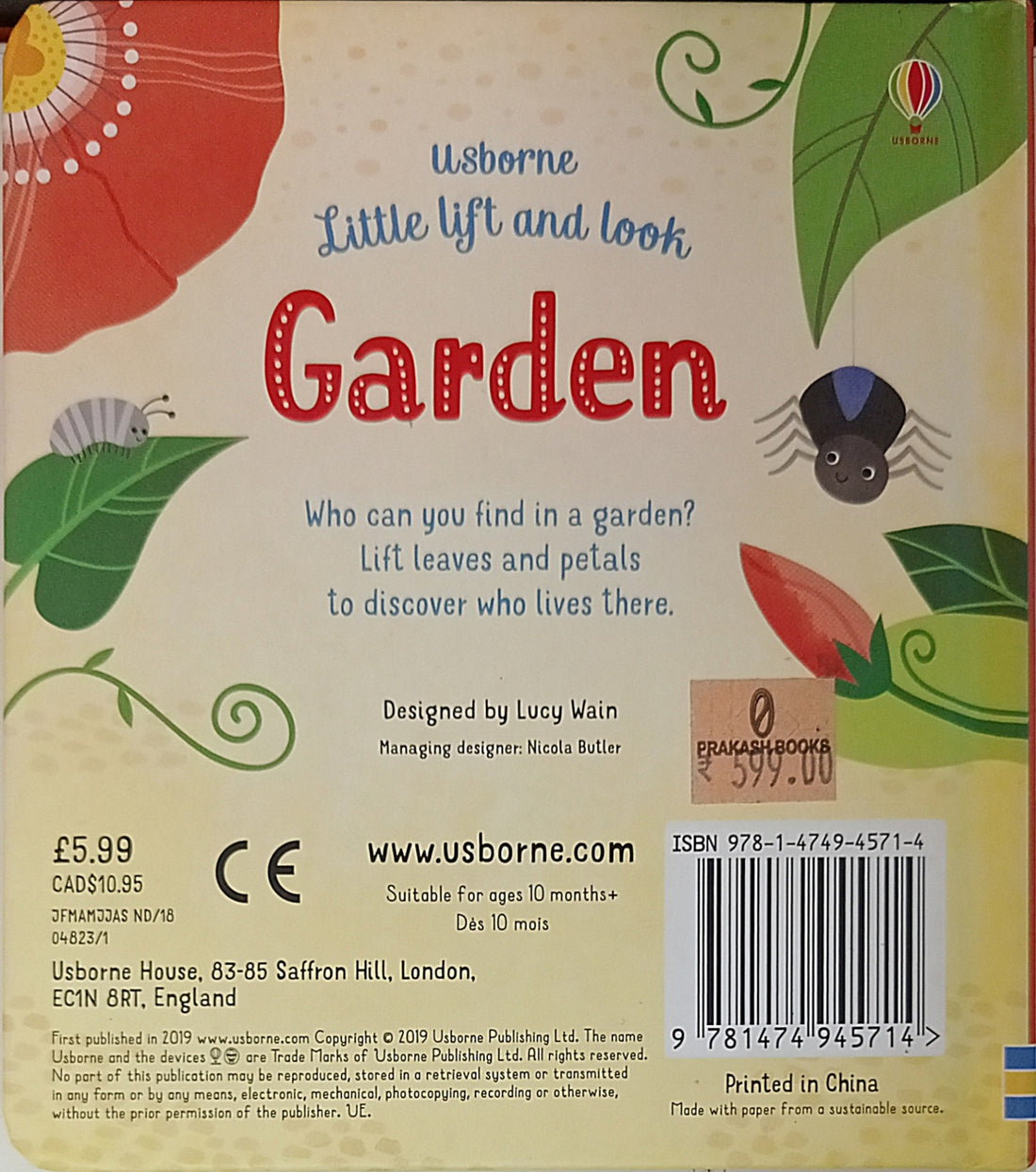 Usborne Little Lift and Look: Garden