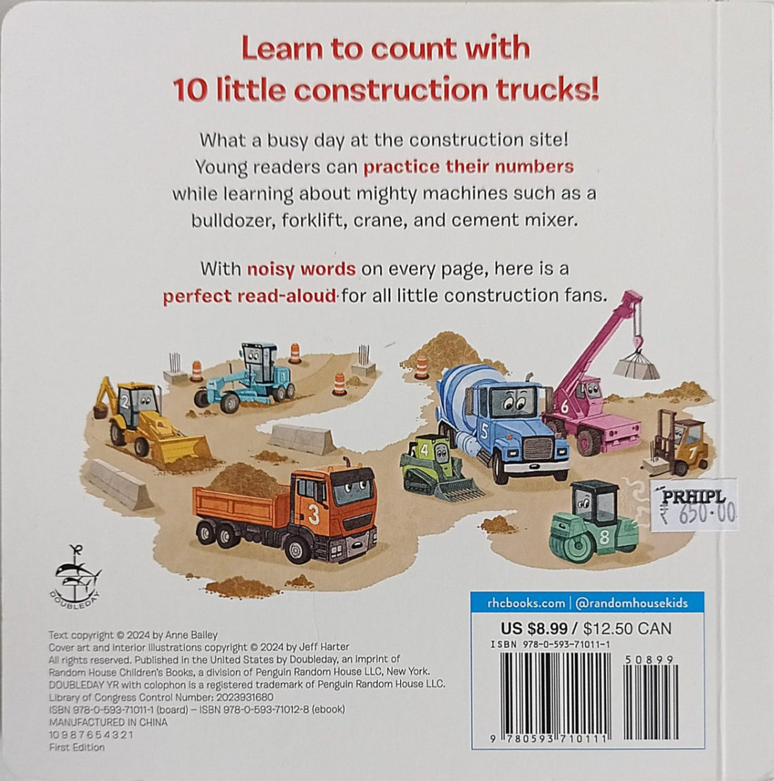 10 Little Vehicle: 10 Little Construction Trucks
