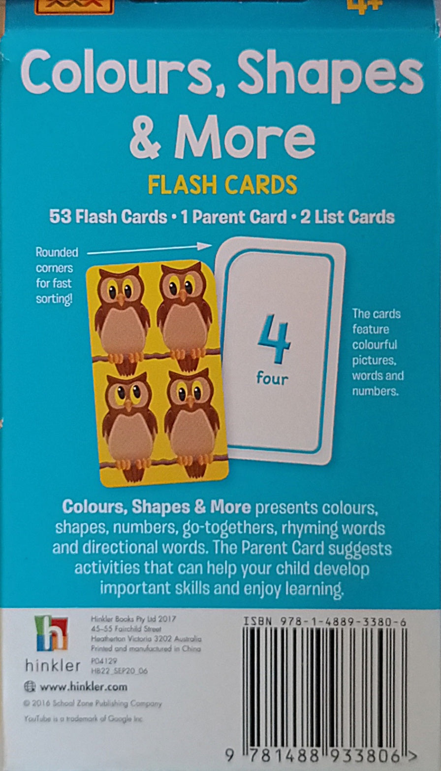 School Zone Flashcard: Colours, Shapes & More (Flash Cards)