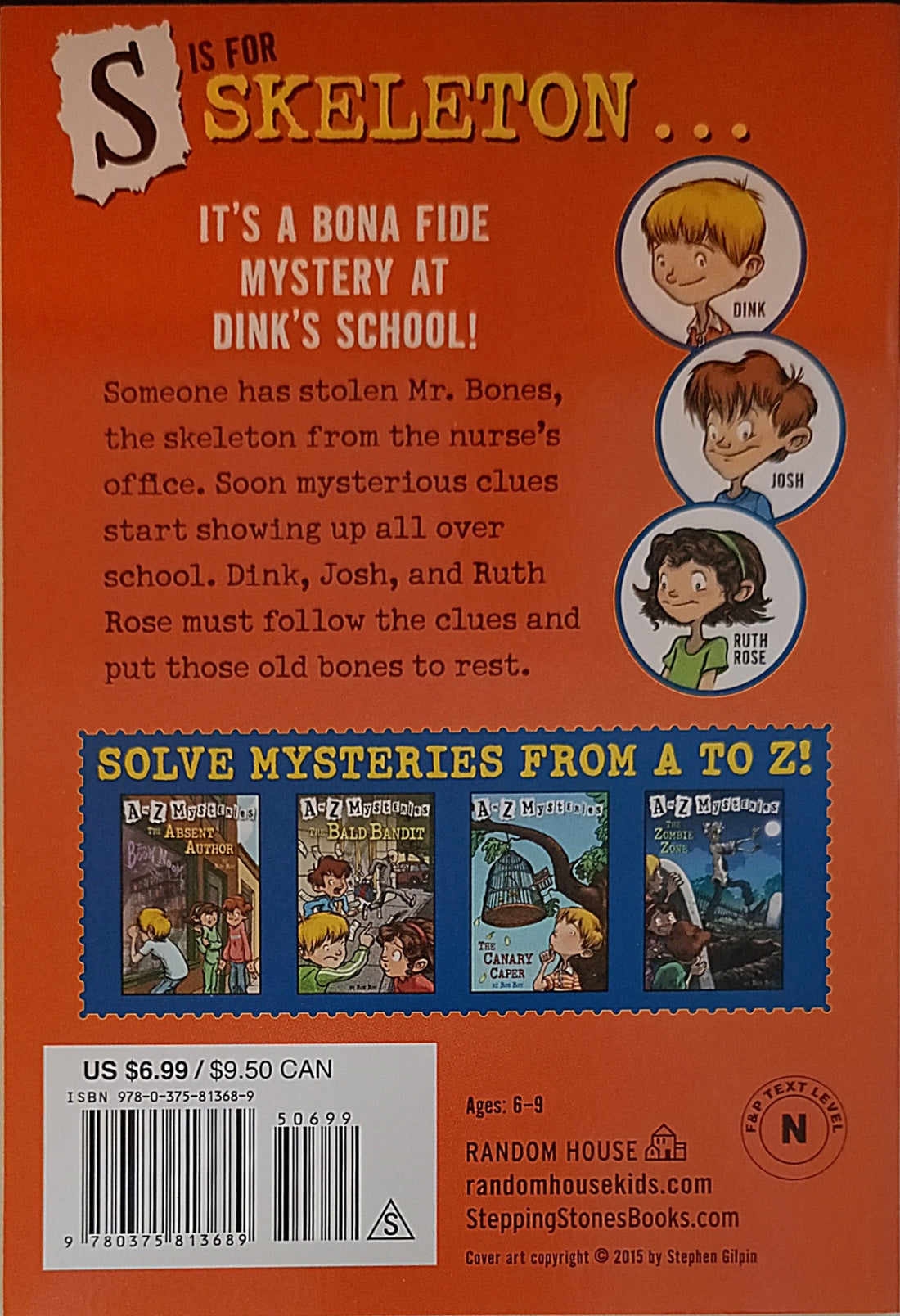 A to Z Mysteries #19 The School Skeleton