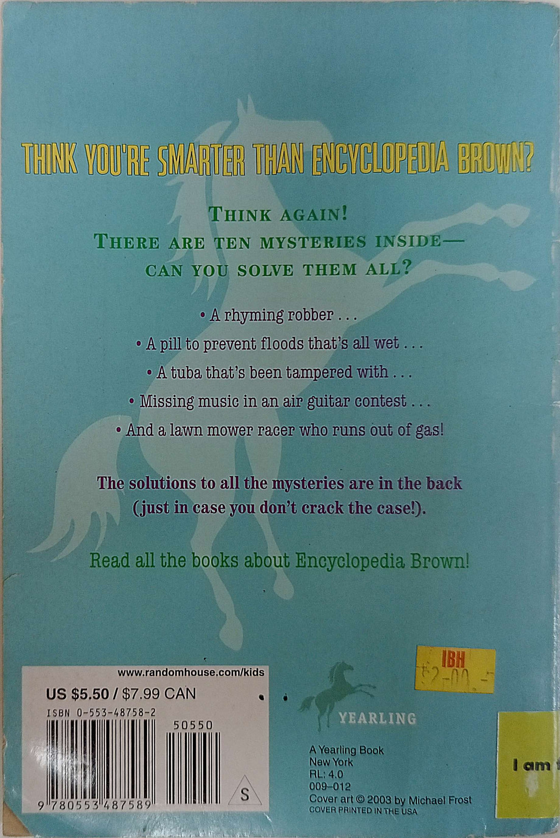 Encyclopedia Brown and the Case of the Jumping Frogs
