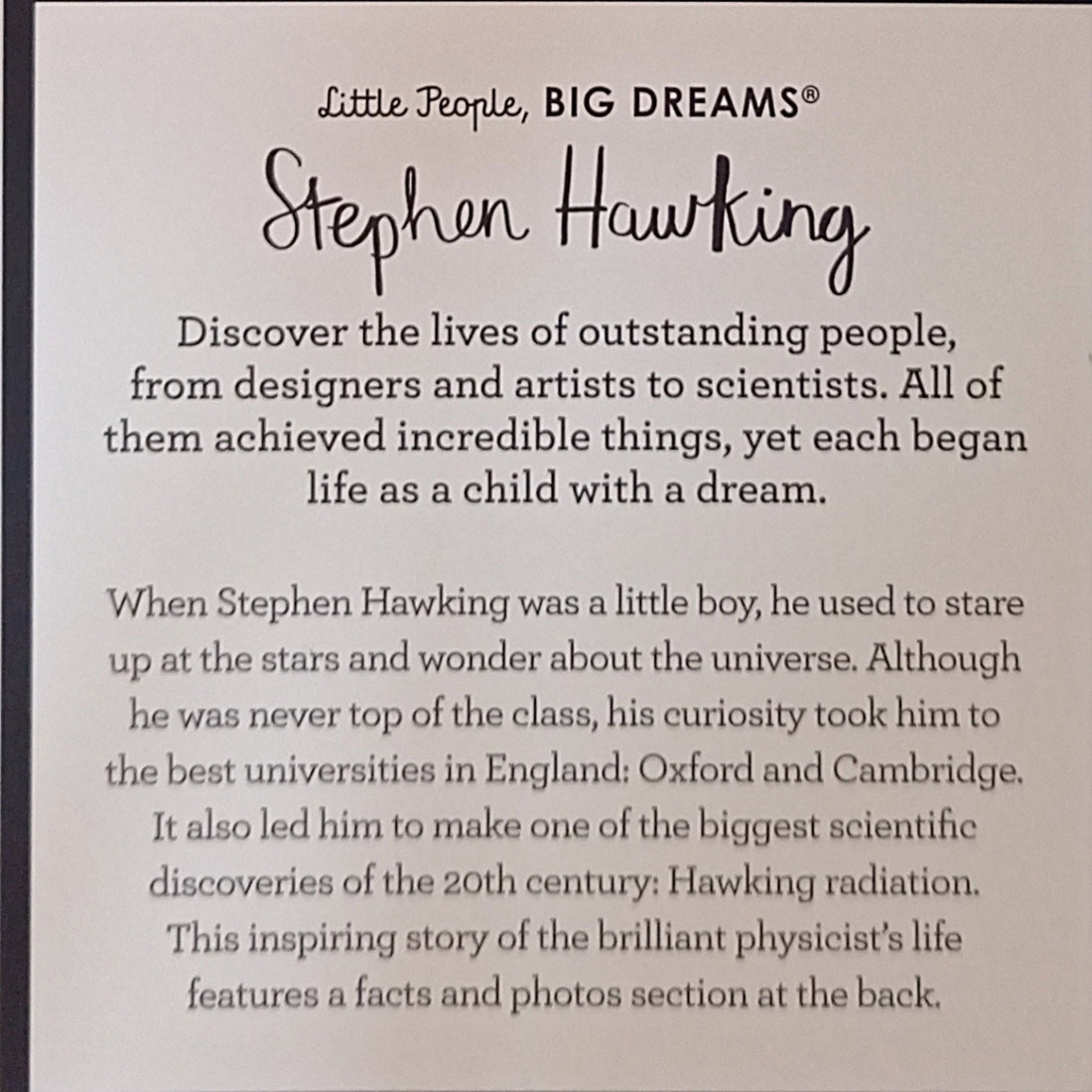 Little People, Big Dreams: Stephen Hawking