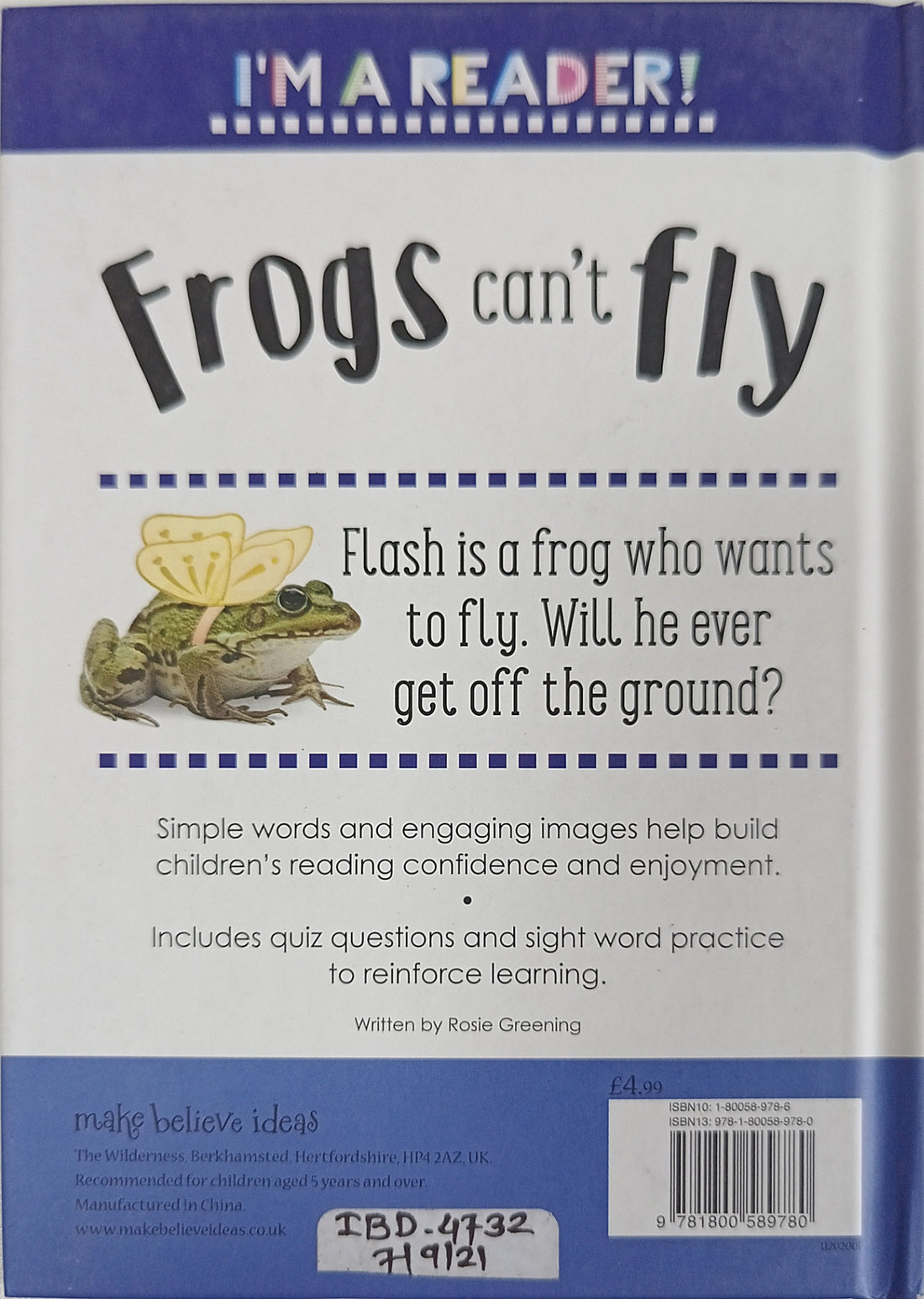I'm A Reader! Level 1: Frogs Can't Fly