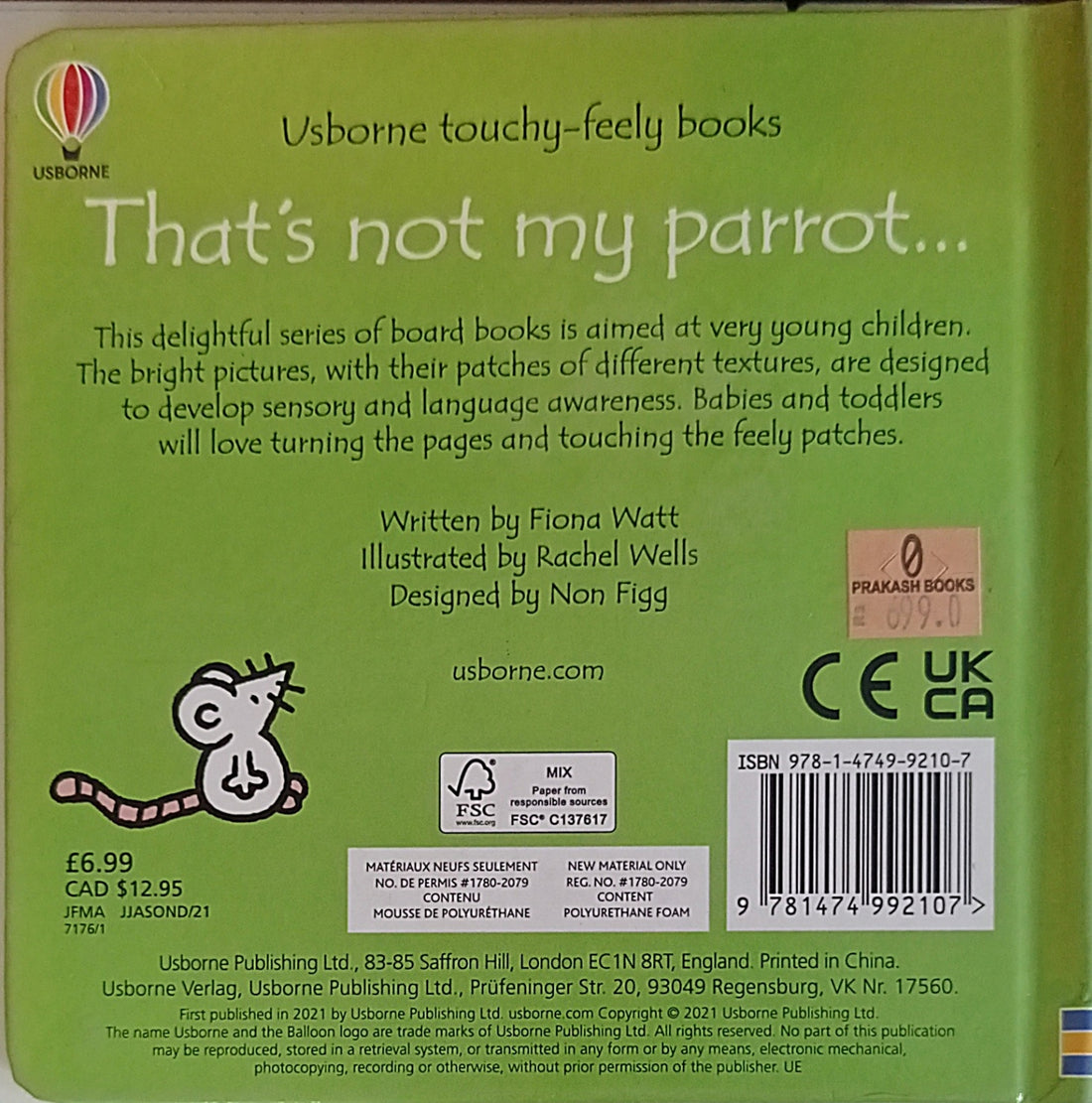 Usborne touchy-feely books: That's not my Parrot...
