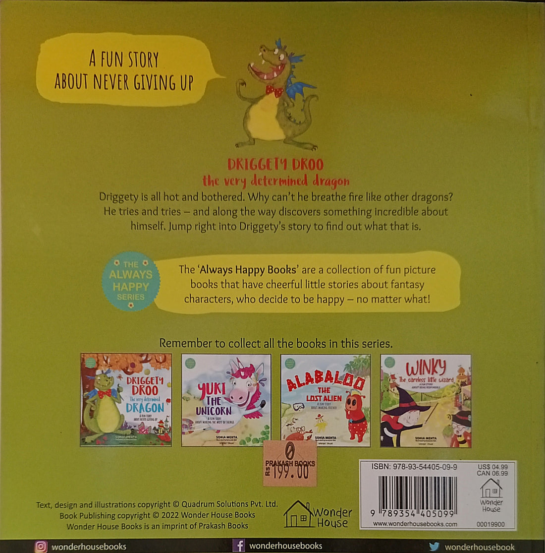 The Always Happy Series: Driggety Droo The Very Determined Dragon