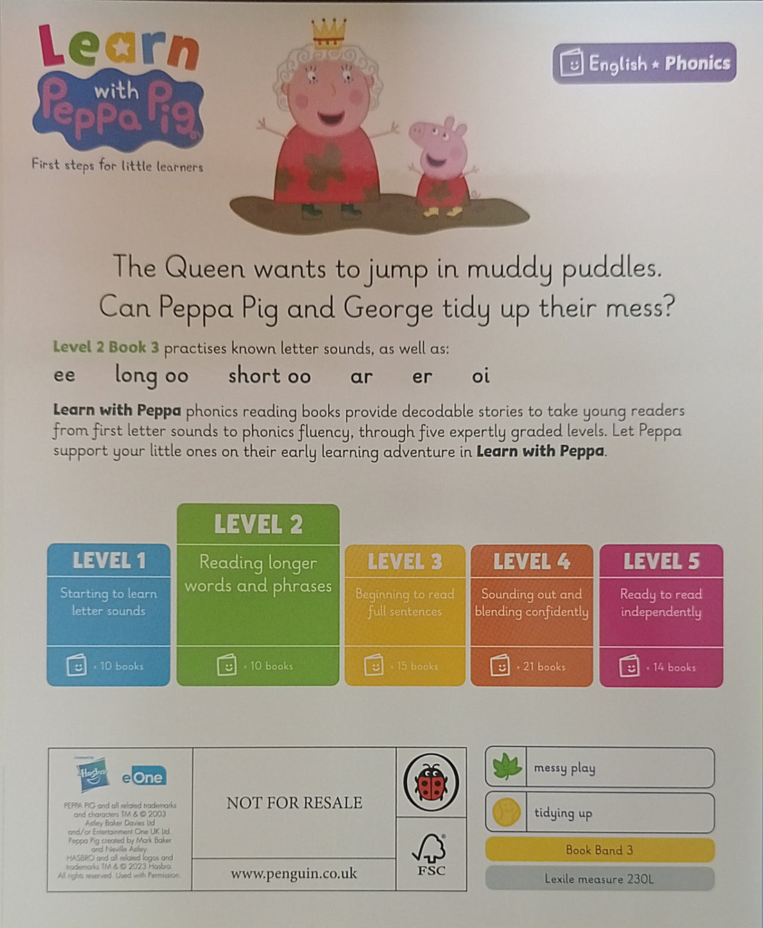 Learn with Peppa Pig Level 2, Book 3 The Queen and Fix This Mess!