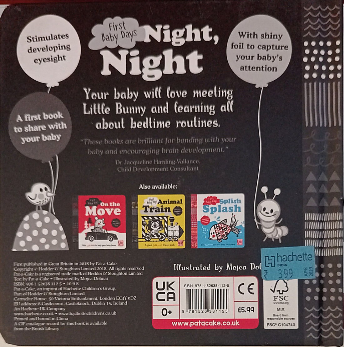 First Baby Days: Night Night (A Shiny Foil Black-and-White Book)