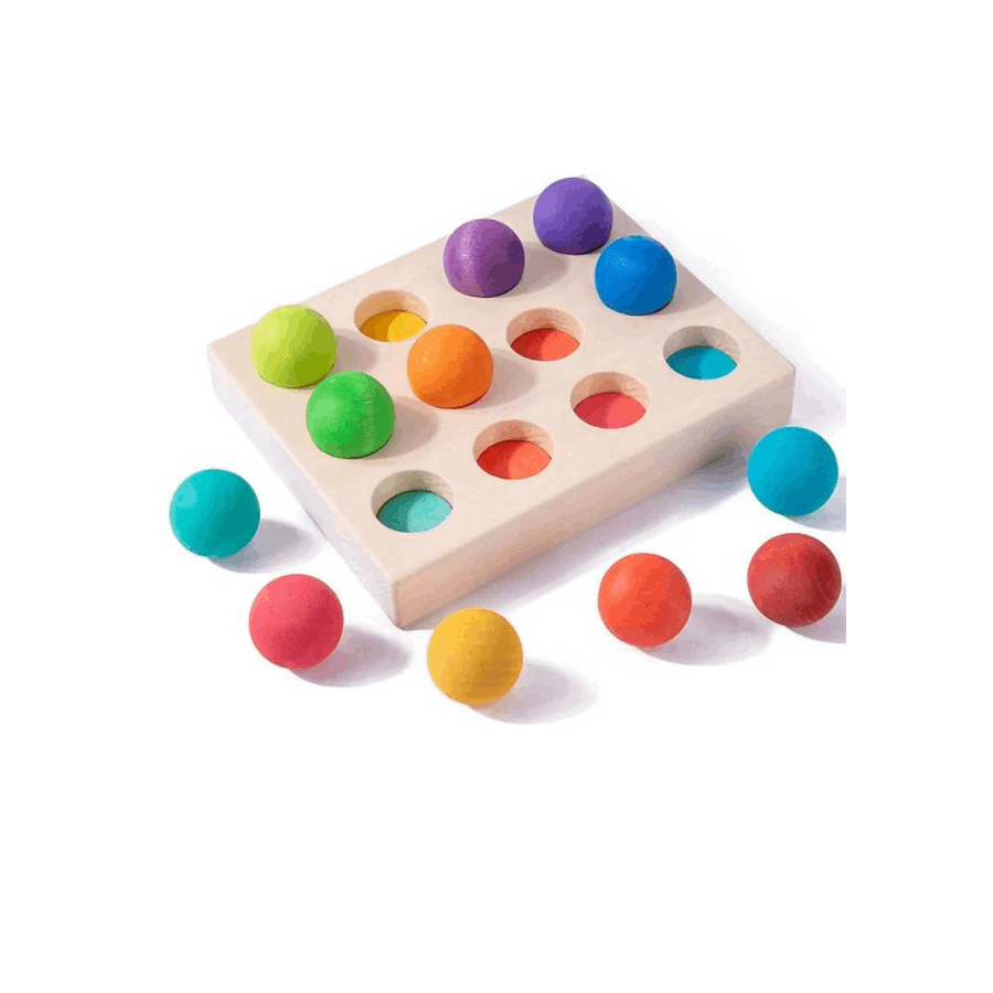 Wooden Colour Sorting Ball Set