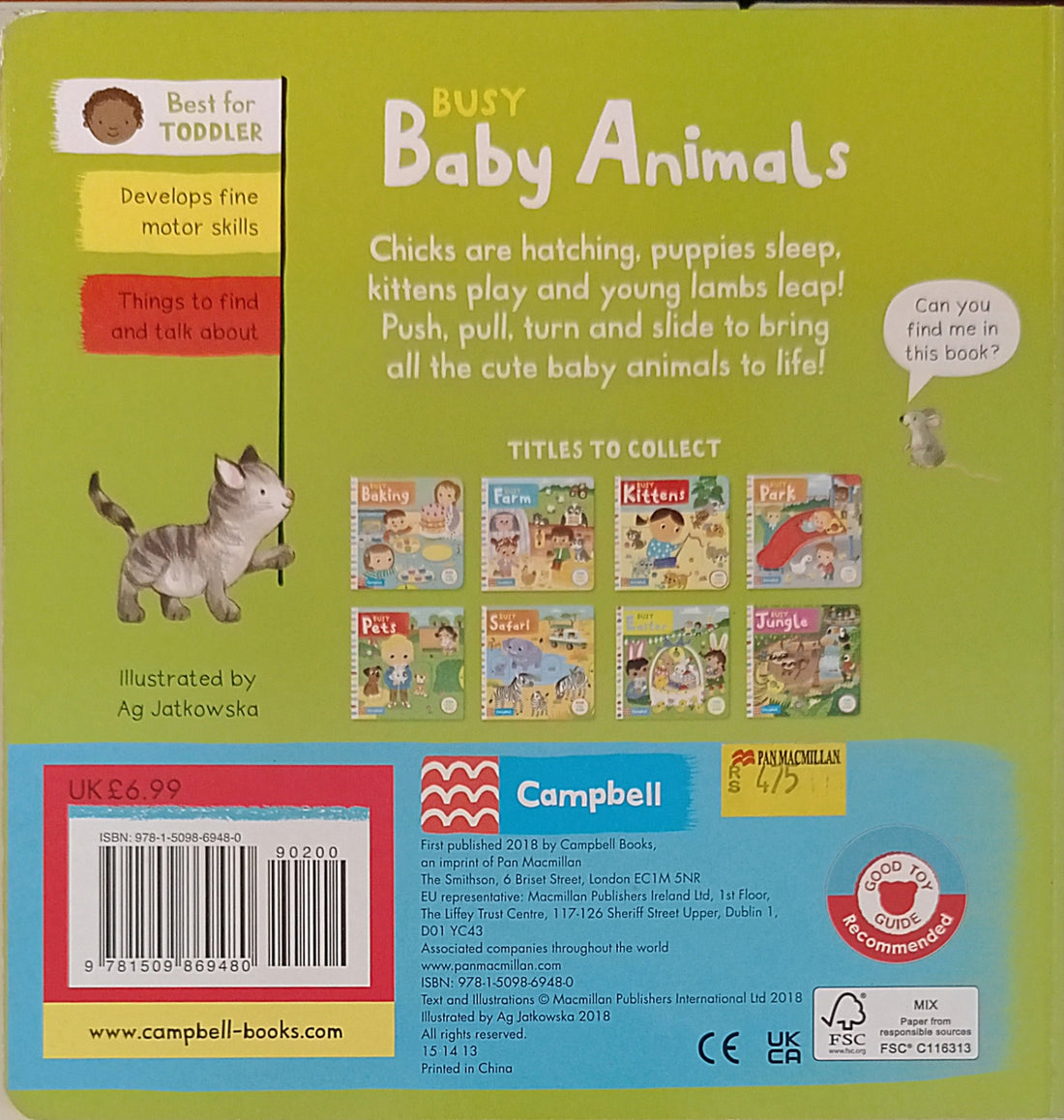 Busy Books: Baby Animals (Push Pull Slide)