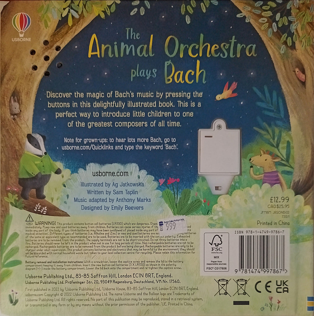 Usborne Musical Books: The Animal Orchestra Plays Bach