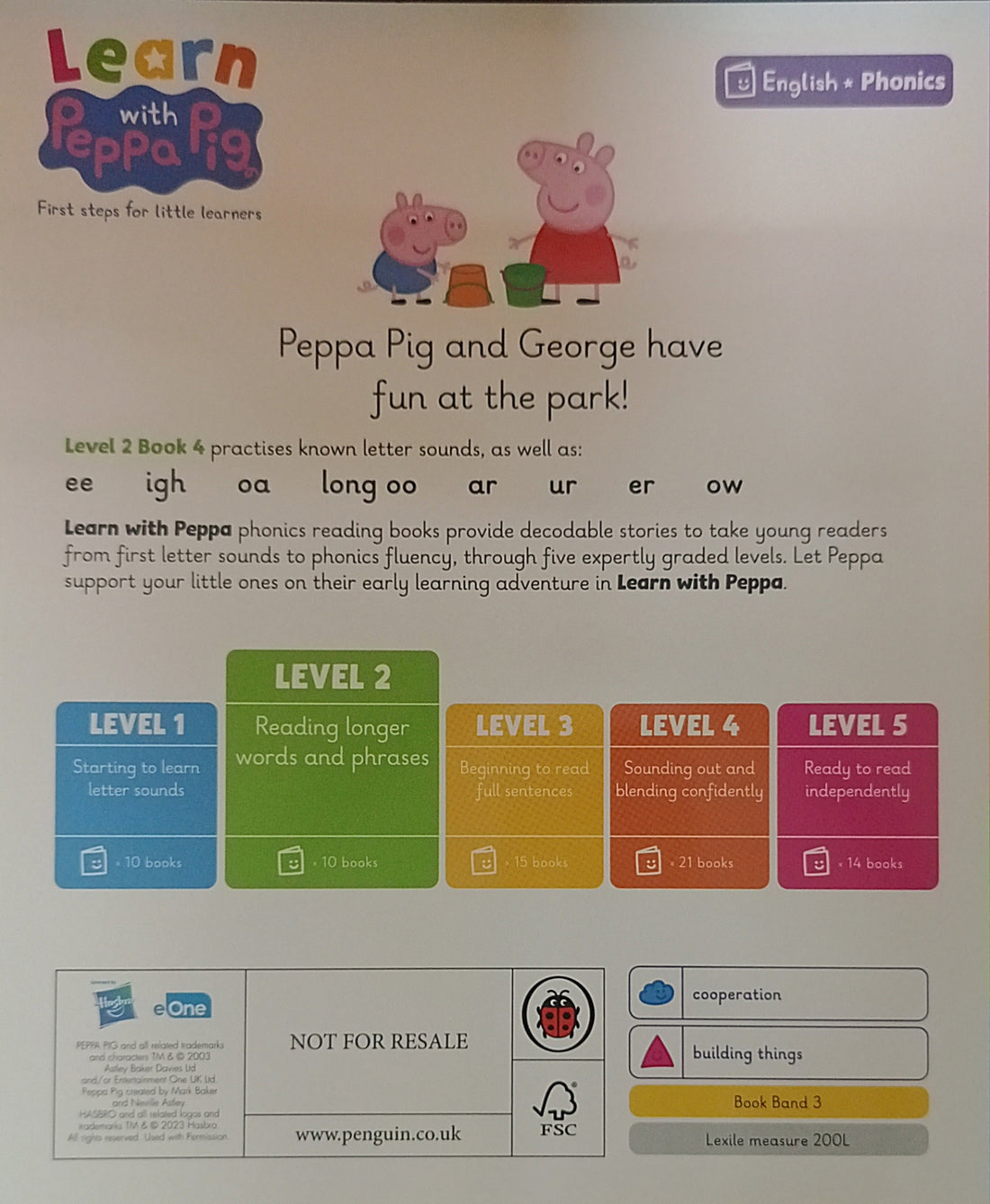 Learn with Peppa Pig Level 2, Book 4 Up! Down! and Park Town