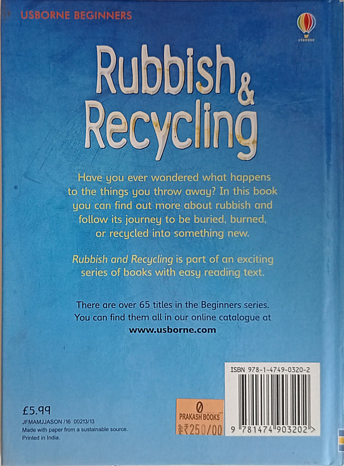 Usborne Beginners: Rubbish & Recycling