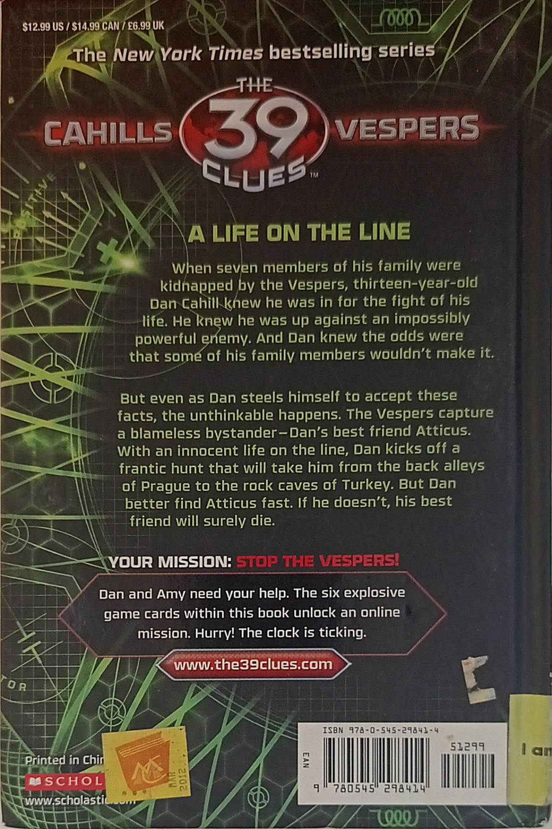 The 39 Clues Cahills v/s Vespers #3 The Dead of Night