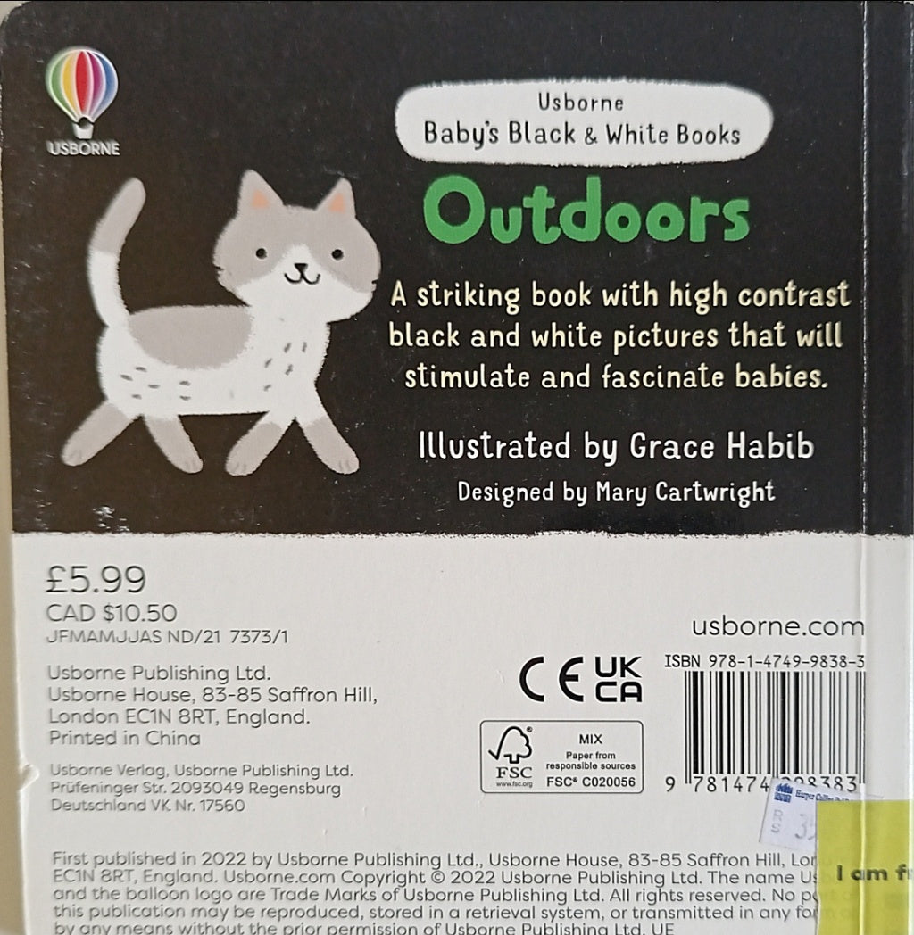 Usborne Baby's Black & White Books: Outdoors