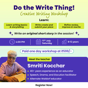 [11th July] Do the Write Thing – Creative Writing Workshop | neOwn x Smriti Kochhar |Write Your Own Original Story | For Ages 8-12 yrs | Online Workshops for Kids (Copy)