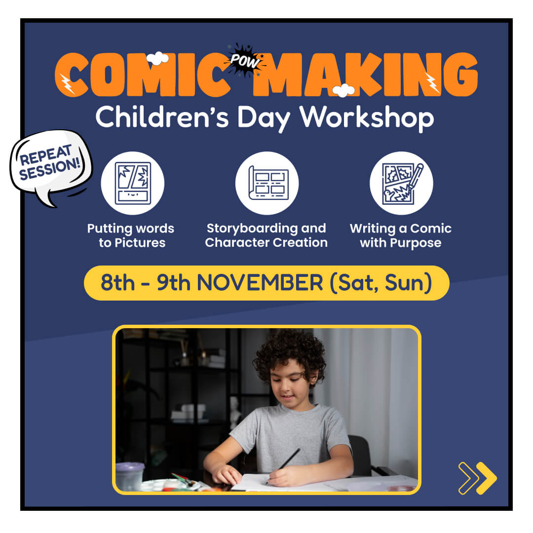 [8th-9th Nov] Draw & Tell - Comic Making Workshop: neOwn x Ritu Desai | Learn Comic Making for 8-13 yrs | Online Workshops for Kids