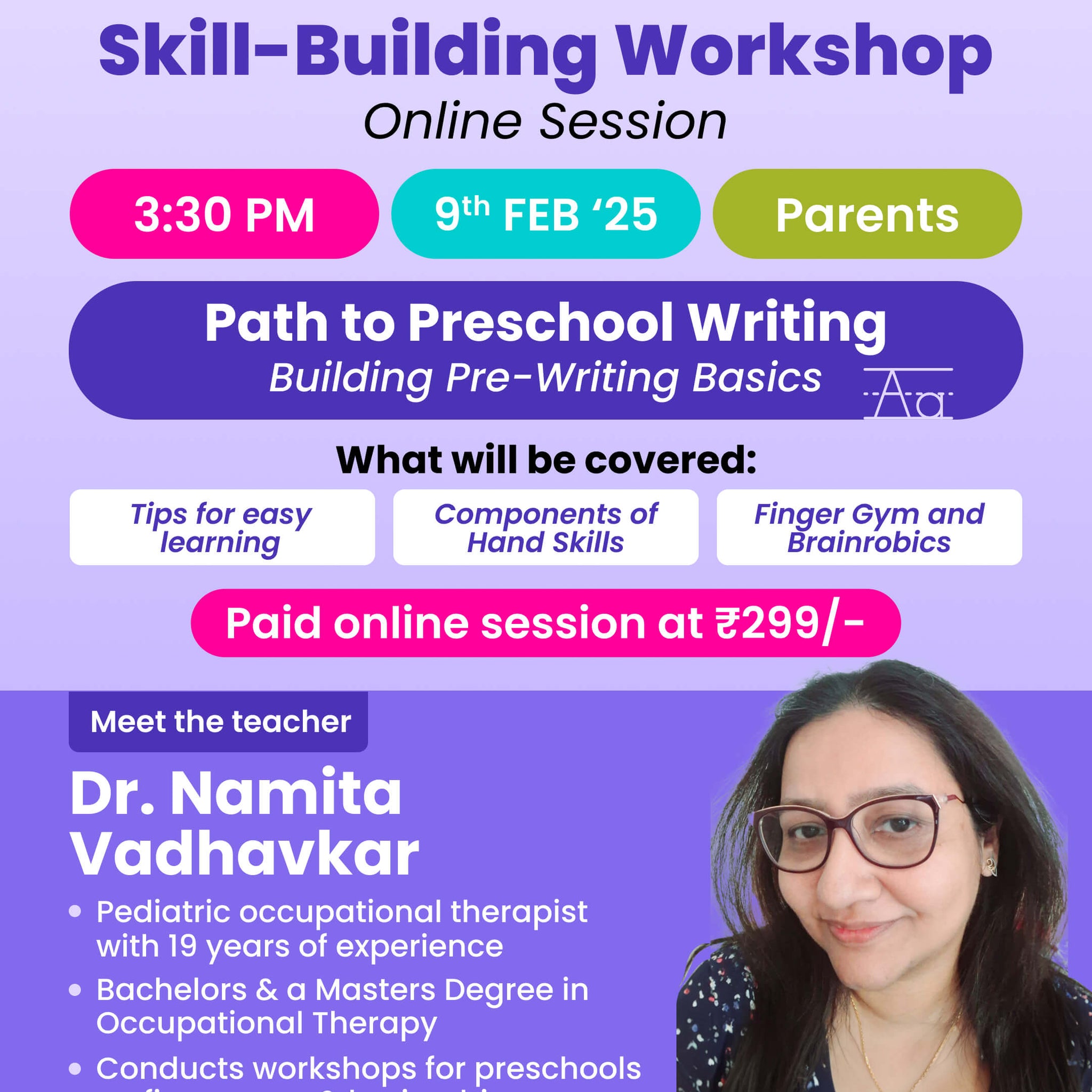 Path to Preschool Writing: Building Pre-Writing Basics: neOwn x Dr Namita Vadhavkar