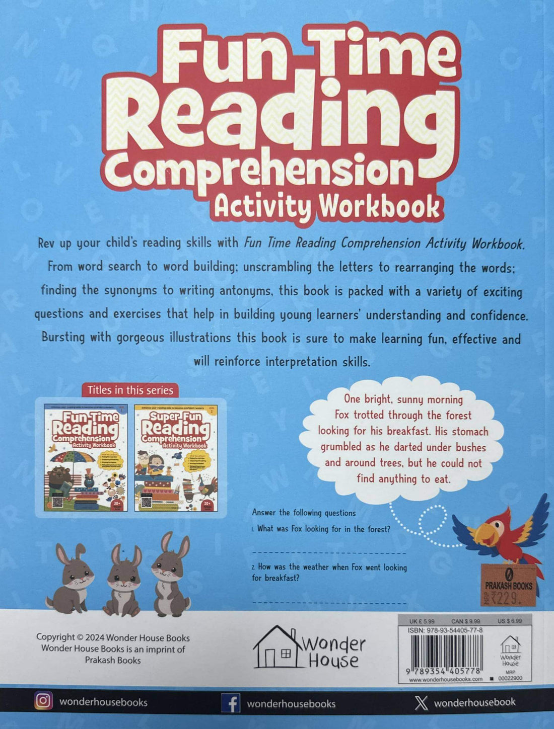 Fun Time Reading Comprehension - Activity Workbook For Children - Level 1