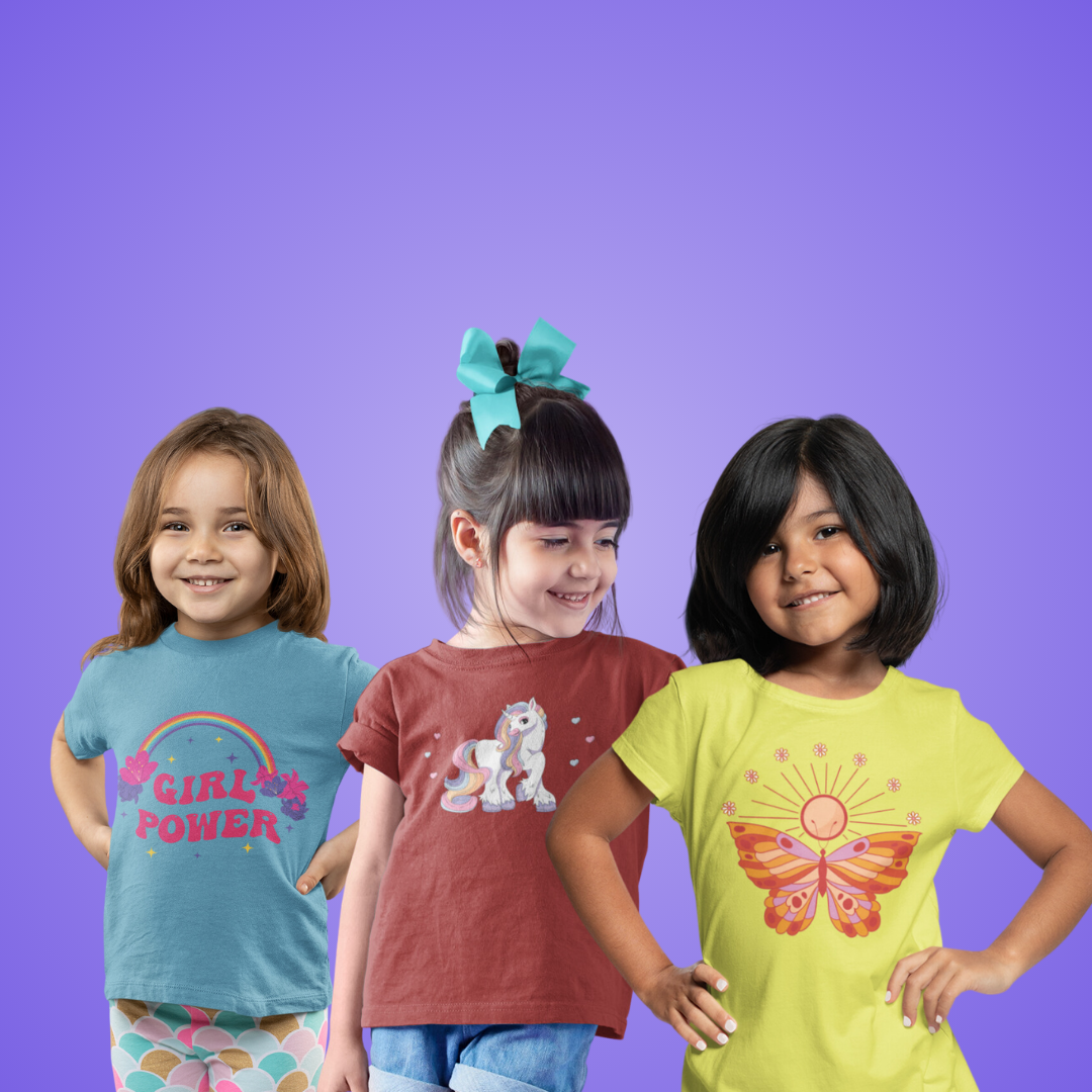 Girl Power Themed Unisex T-shirt: Pack of 3