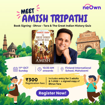 Amish Tripathi Kids' Book Author Event Mumbai | Dhruv-Tara &The Great Indian History Quiz, Book Signing— neOwn Kids' Book Library