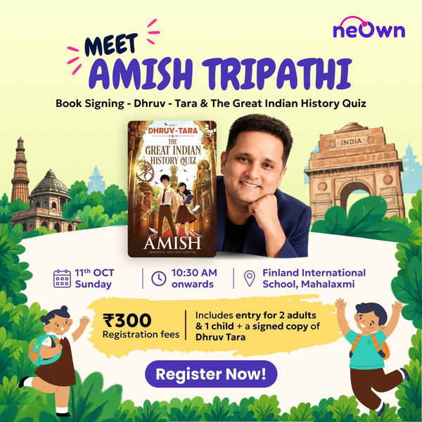 Amish Tripathi Kids' Book Author Event Mumbai | Dhruv-Tara &The Great Indian History Quiz, Book Signing— neOwn Kids' Book Library