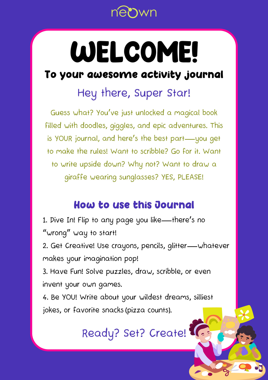 neOwn Kids' Activity Journal