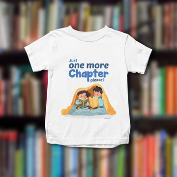 Just One More Chapter Please?- Reading Design | Cotton Unisex Kids' T-Shirt- White