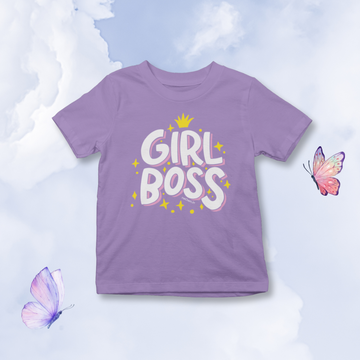 GIRL BOSS - Girl Boss Design | Cotton Girls Kids’ T-Shirt - Purple