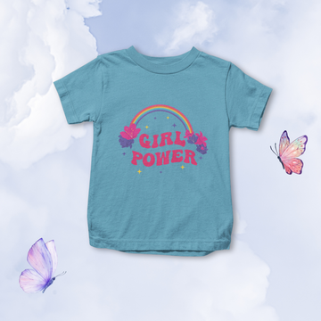 GIRL POWER - Girl Power Design | Cotton Girls Kids’ T-Shirt - Light Blue