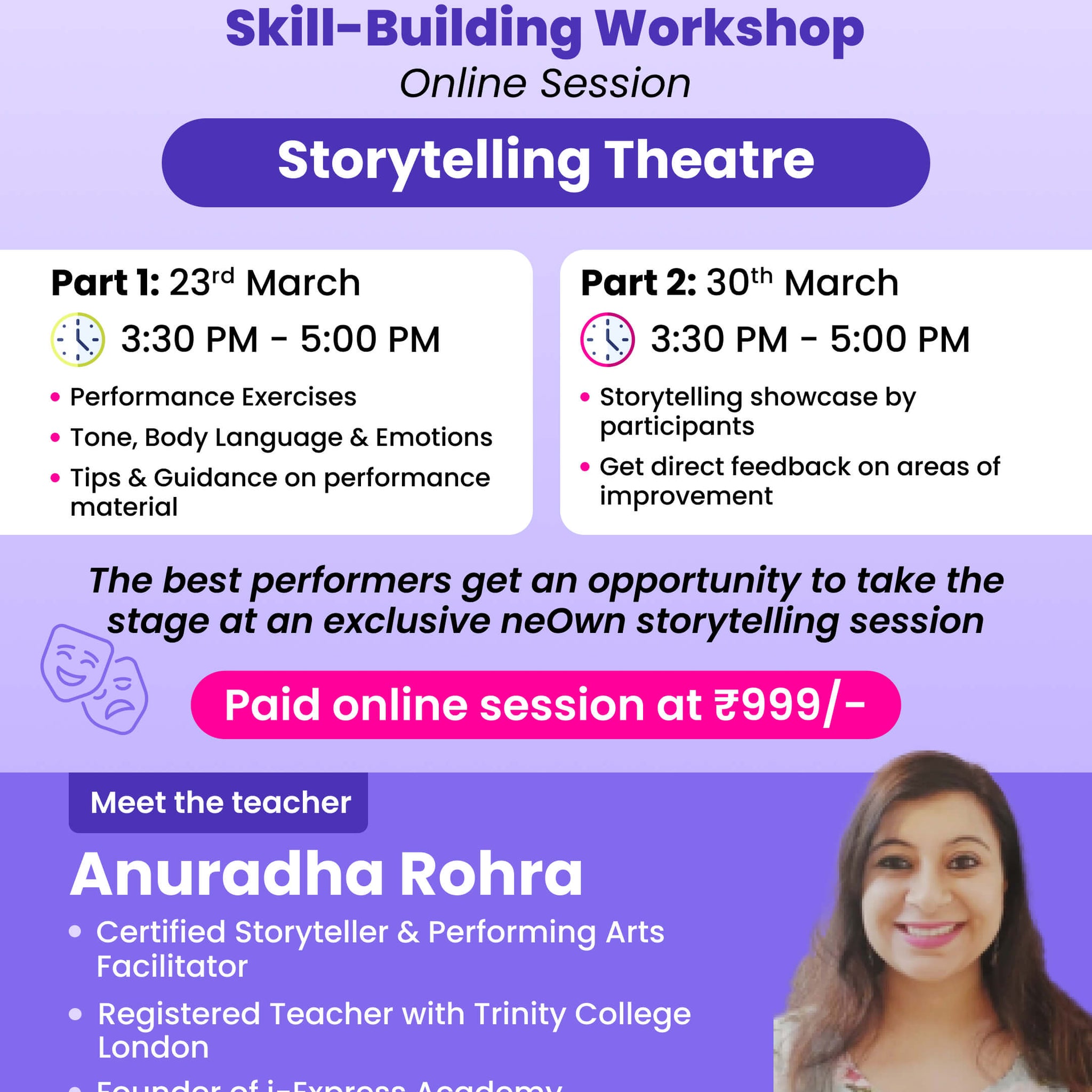 Storytelling Theatre Workshop: neOwn x Anuradha Rohra