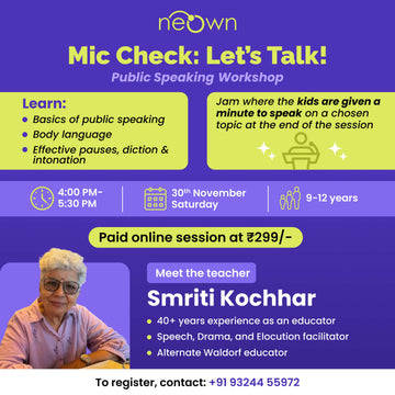 'Mic Check: Let's Talk!' Public Speaking Workshop: neOwn x Smriti Kochhar