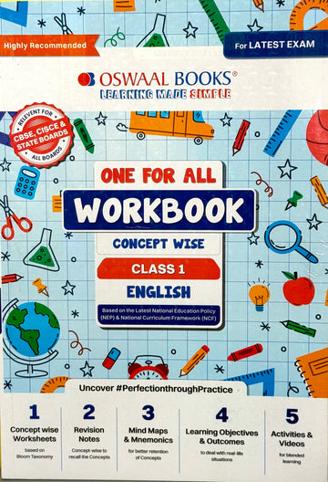 Oswaal One For All Workbook Concept Wise Class-1 English