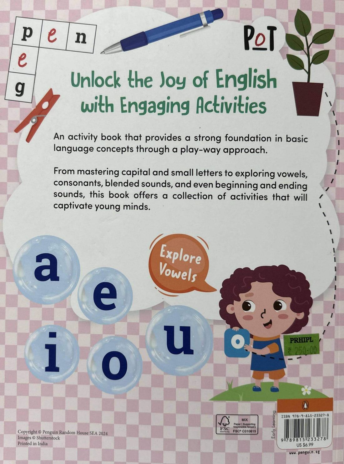 Play with English: First Practice Workbook | Fun and Interactive English Learning Activities | Capital and Small letters, Vowels, Consonants, Phonics ... | Ages 3+ [Penguin Early Learning Series]