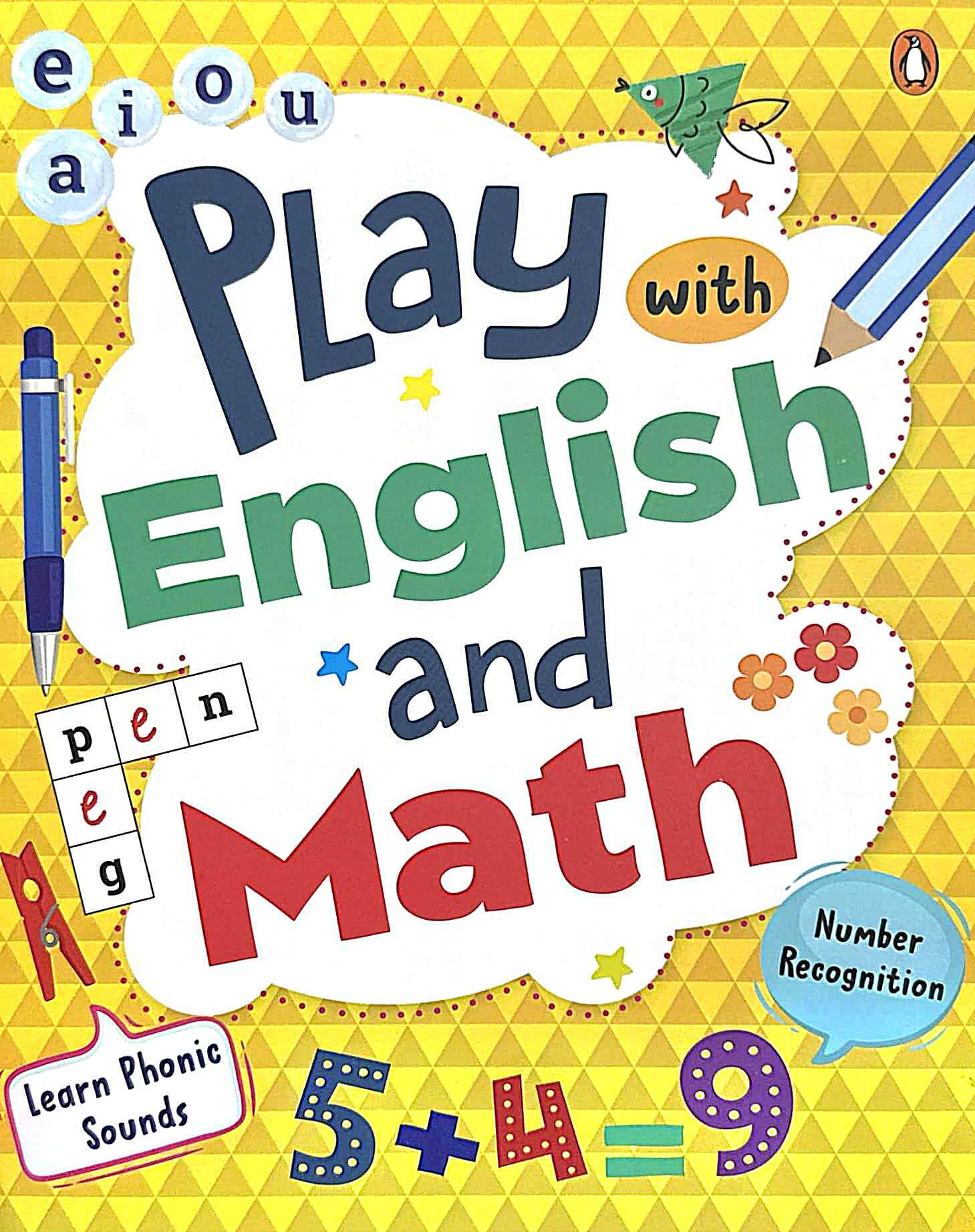 Play with English and Math: First Practice Workbook, Omnibus| Fun and Interactive English and Math Learning Activities for Kids, Toddlers | Ages 3+ [Penguin Early Learning Series]